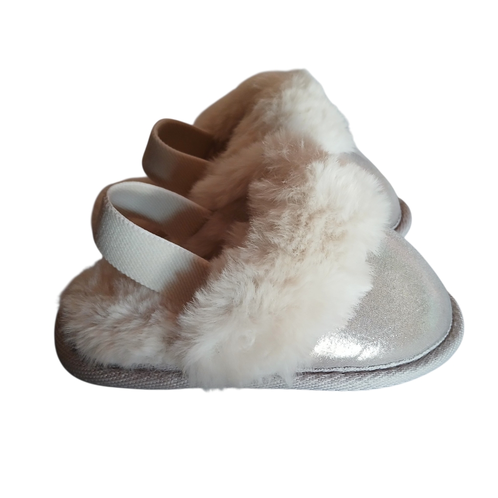 Girls Faux Fur Slippers Size 7.5 Toddler – Cozy Plush Indoor House Shoes - Picture 3 of 6